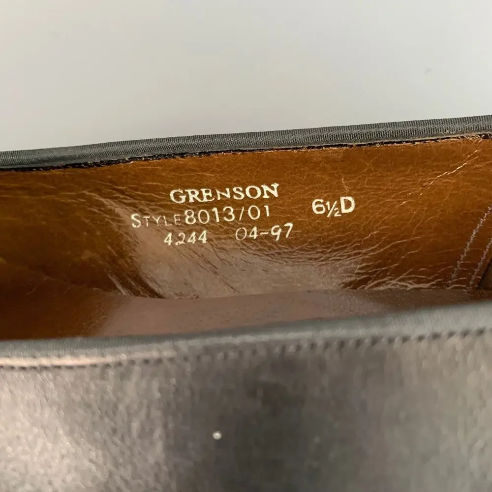 PAUL STUART x GRENSON Size 6.5 Black Leather Bow Loafers